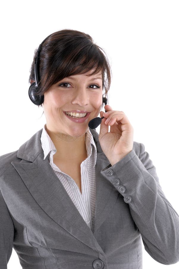 Woman with a headset