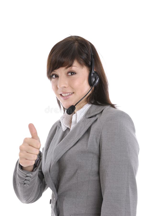 Woman with a headset
