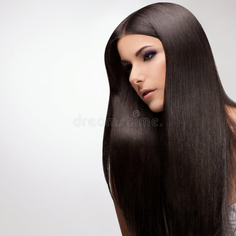 Woman with Healthy Long Hair Stock Image - Image of makeup, beautiful ...