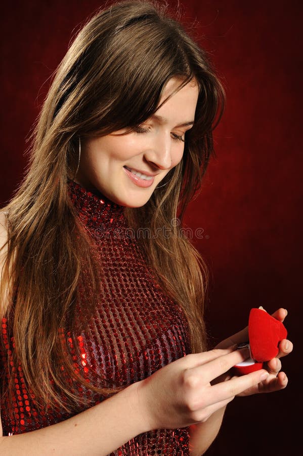 Woman with a heart gift