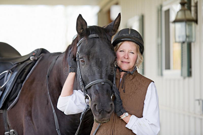Woman With Her Horse royalty free stock photos Woman With Her Horse royalty free stock photos
