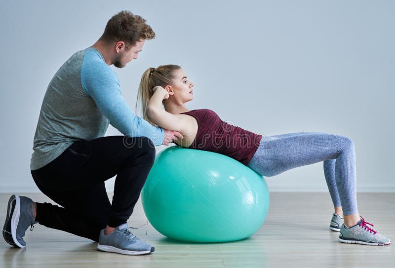 Woman with Her Personal Fitness Trainer Stock Photo - Image of happy ...