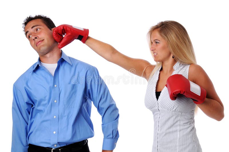 Woman Hitting Man stock photo. Image of adults, standing 5983536