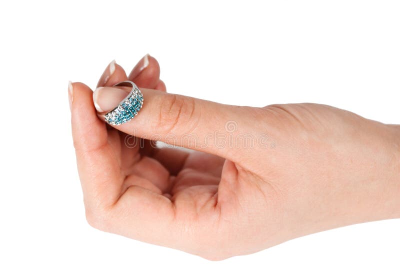 Woman holding a beautiful ring