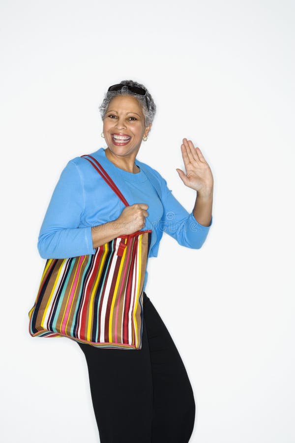 Woman holding big purse. stock image. Image of shop, shopping 2044901