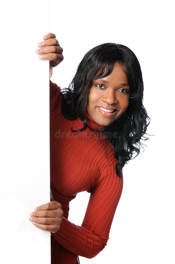 Woman Holding Blank Sign royalty free stock photo