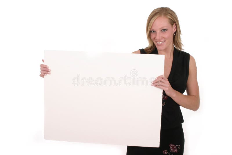 Woman Holding Blank Sign