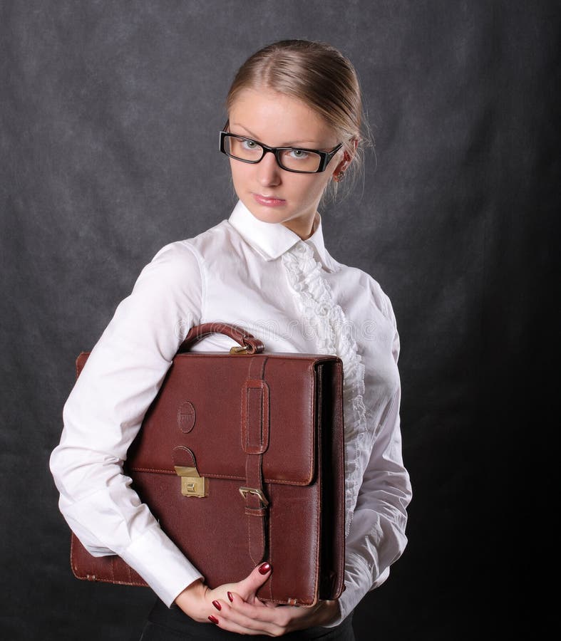 Woman holding a briefcase
