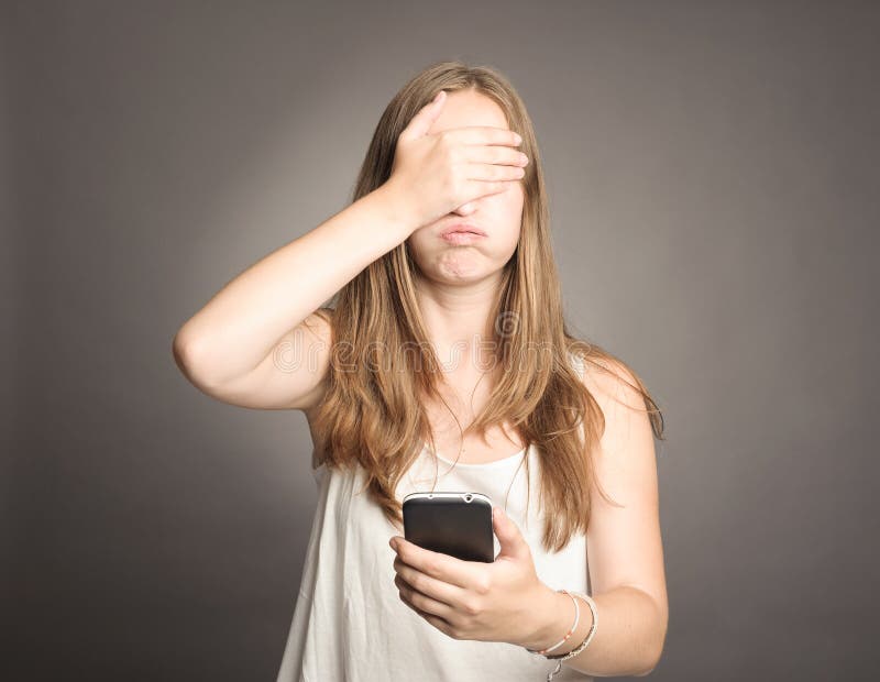 Woman holding a cellular stock photography Woman holding a cellular stock photography