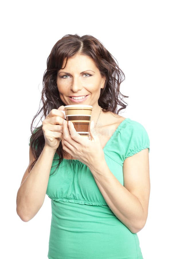 Woman holding coffee cup