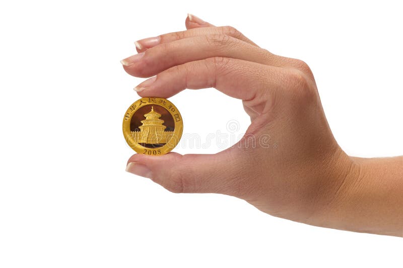 Woman holding coin