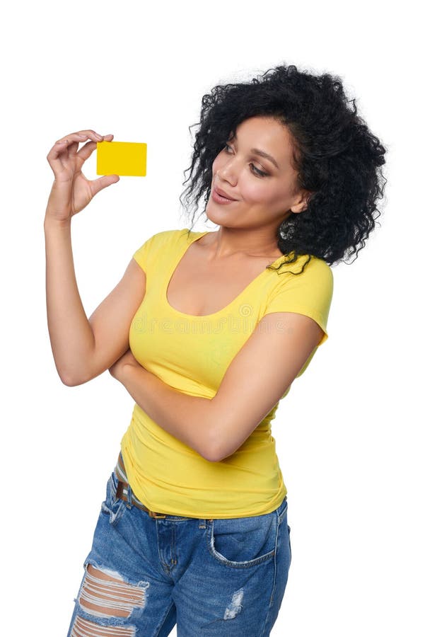 Woman holding credit card