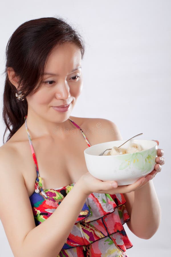 woman holding fruit salad 1