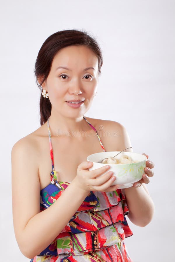 woman holding fruit salad 2