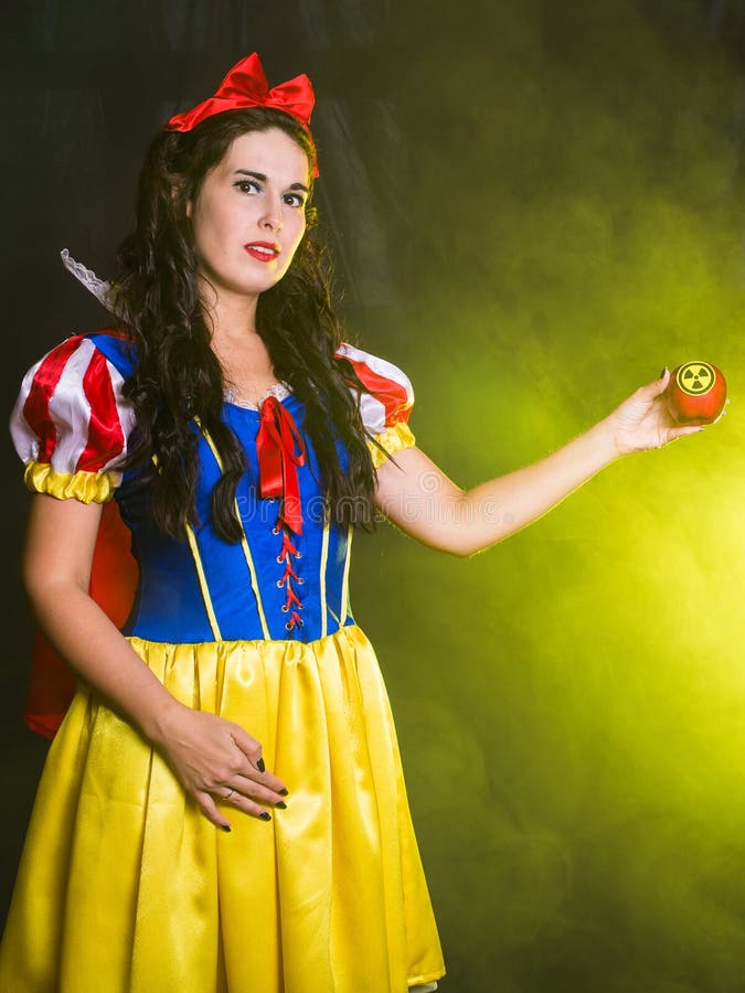 Woman Holding Hazardous Radioactive Apple. Nuclear and Radiation ...