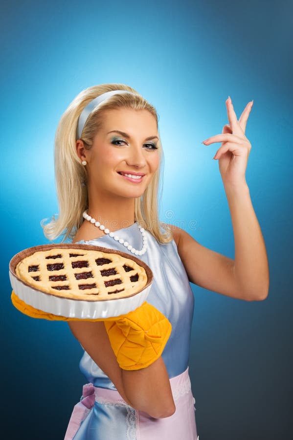 Woman Holding Hot Italian Pie Stock Images - Image: 8121684