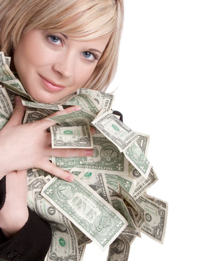 Woman Holding Money stock photo. Image of currency, financial 19453730