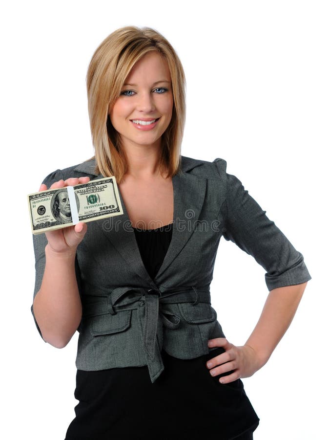 Woman Holding Money