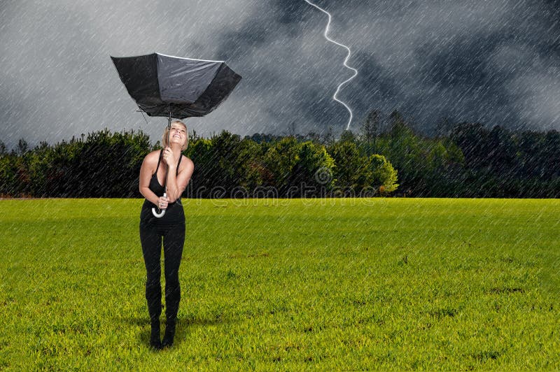 Woman Holding Umbrella