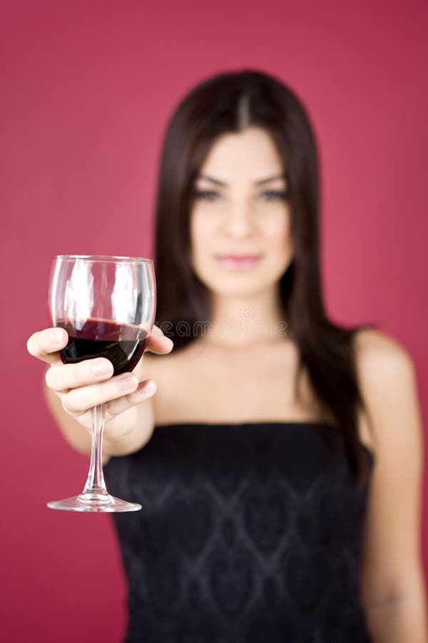 Woman holding wine stock photo. Image of depth, elegant 7958288