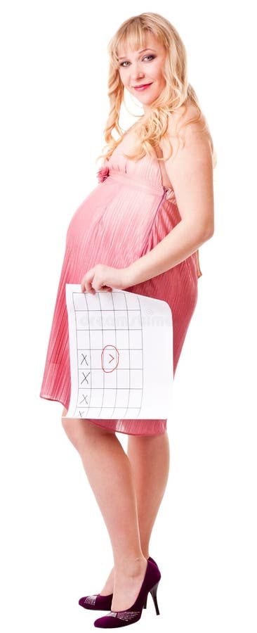 Woman holds a birth calendar