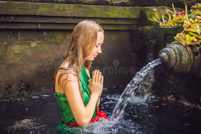 Asian Woman Bathing In A Stream Stock Image Image Of Myanmar Girl 75862033