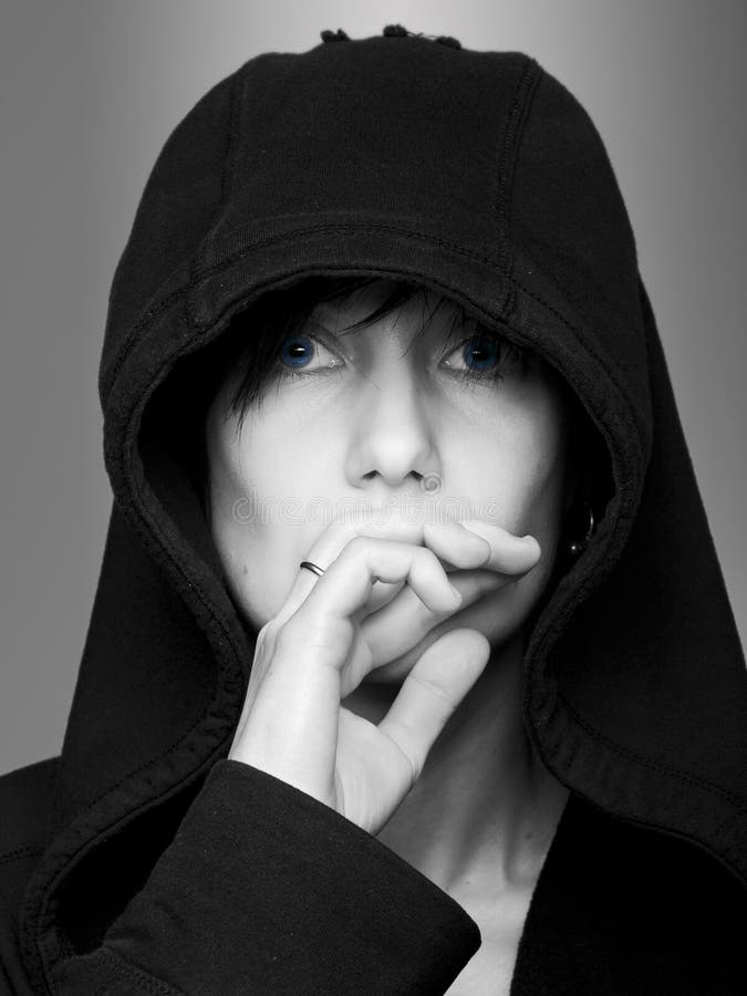 Woman in hood stock image. Image of model, attractive 13552705