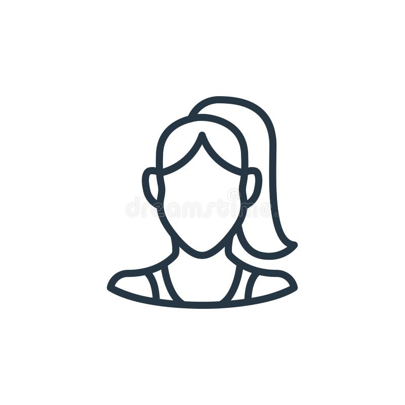 Woman Icon Vector from Users Concept. Thin Line Illustration of Woman ...