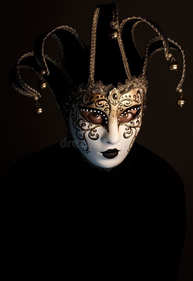 Woman with Jester mask stock photo. Image of masked, personality 36579882