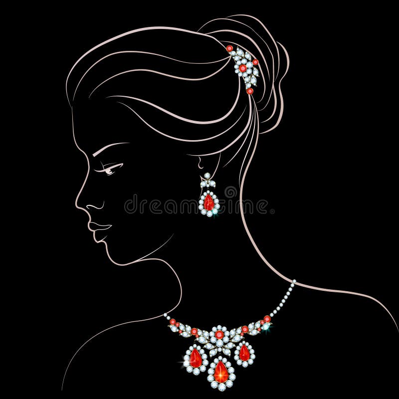 Woman and jewelry stock vector. Illustration of female - 49728618