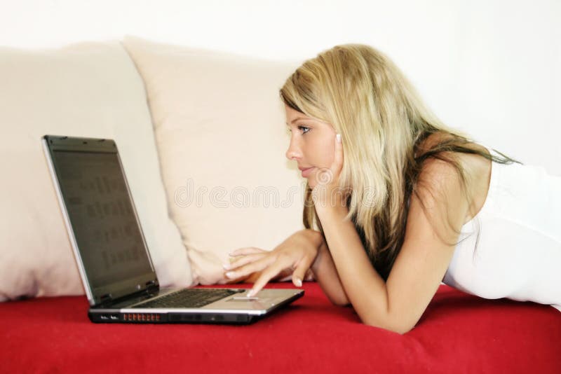 woman on a laptop