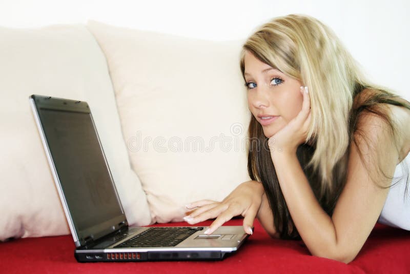 woman on a laptop