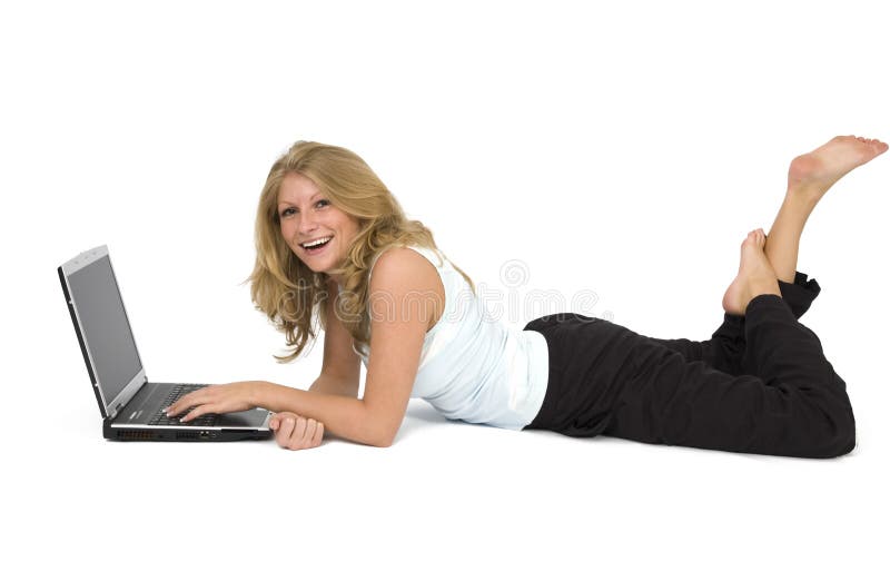 Woman with a laptop.