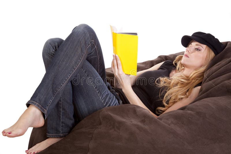 Woman laying reading