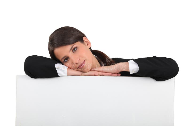 Woman leaning on a board stock image. Image of person 23858307