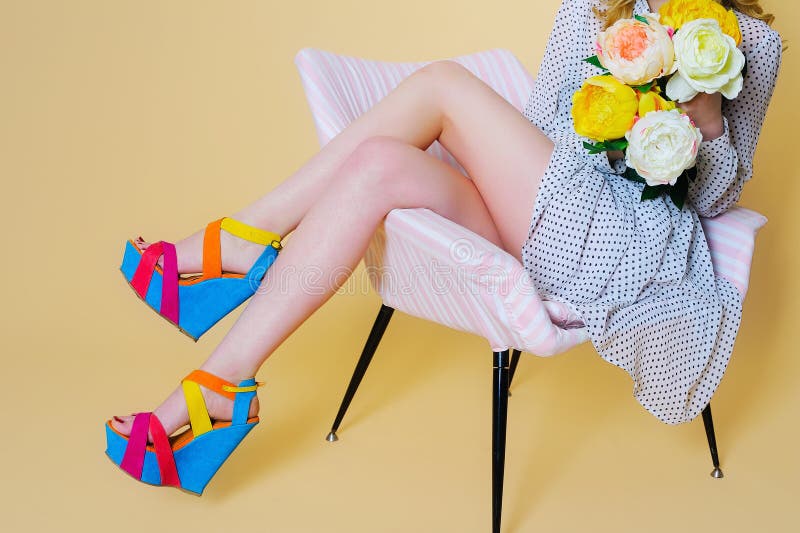 Woman legs in rose petals stock photo. Image of recreational - 11620834