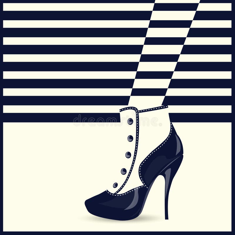 Woman legs in fashion high heels shoes. royalty free illustration