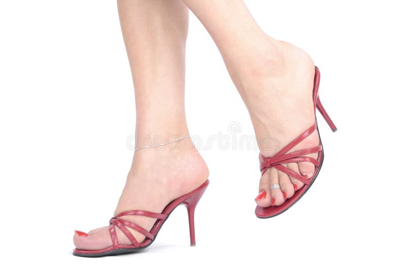 Woman Legs with Red High HeelS Stock Image - Image of fashion, white ...