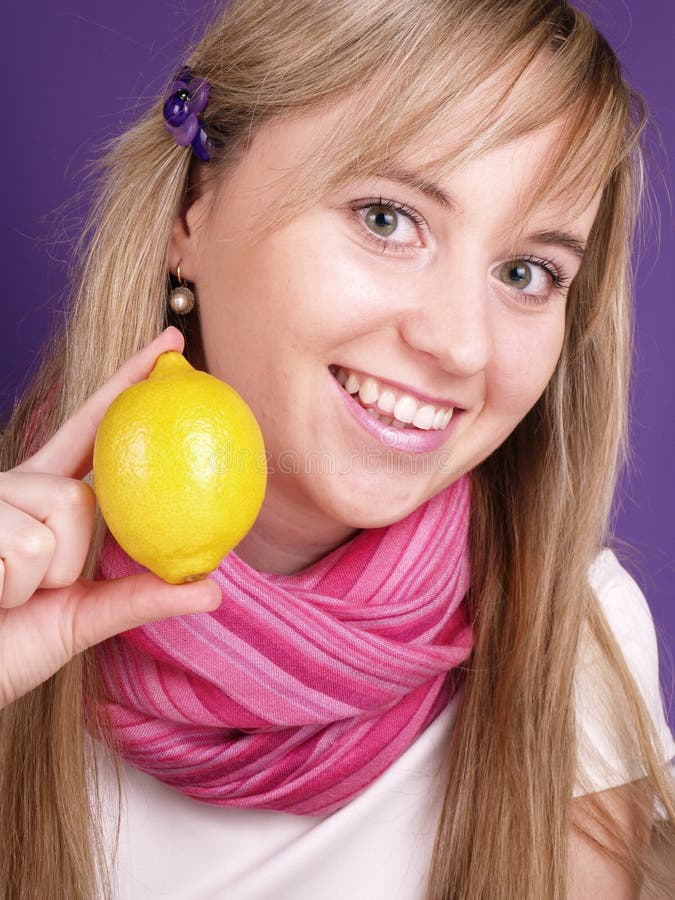 Woman with lemon