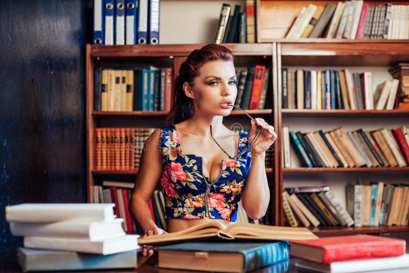 Sexy Girl In Library