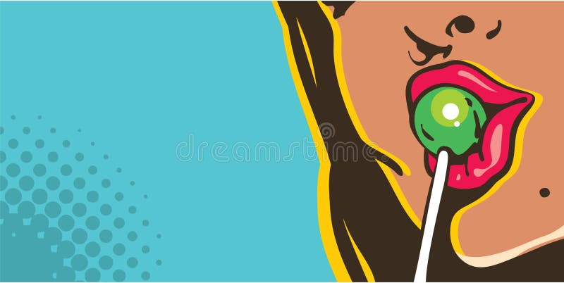 Retro Pop Art Hot Woman Love Illustration Of Smile Red Lips Stock Illustration Illustration Of