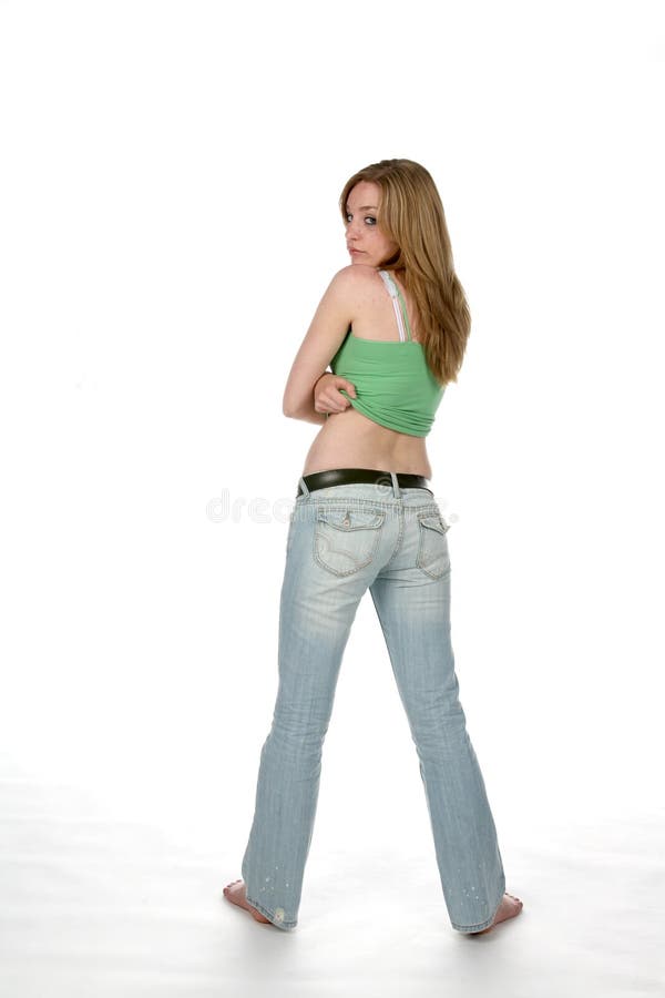 Woman lifting shirt stock image. Image of lift, tight 5959171