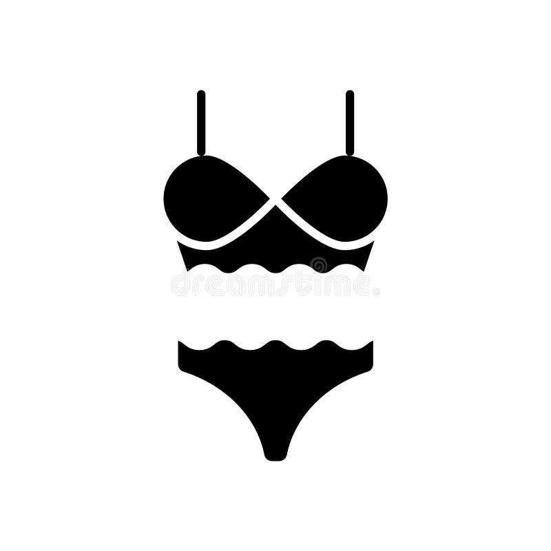 Woman Lingerie Glyph Icon Sex Shop And Swimming Wear Black Filled Symbol Isolated Vector