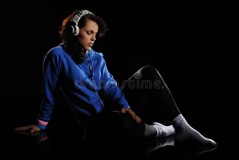 Woman listening to music