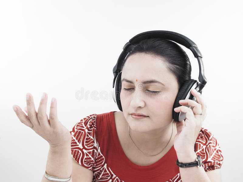 Woman listening to music