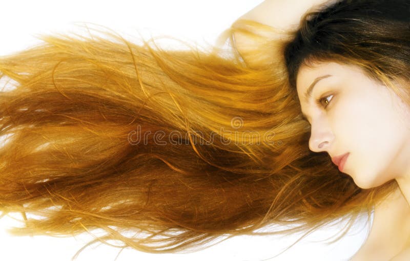 Woman with long beautiful hair