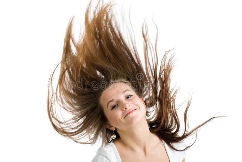 Woman with long brown hair