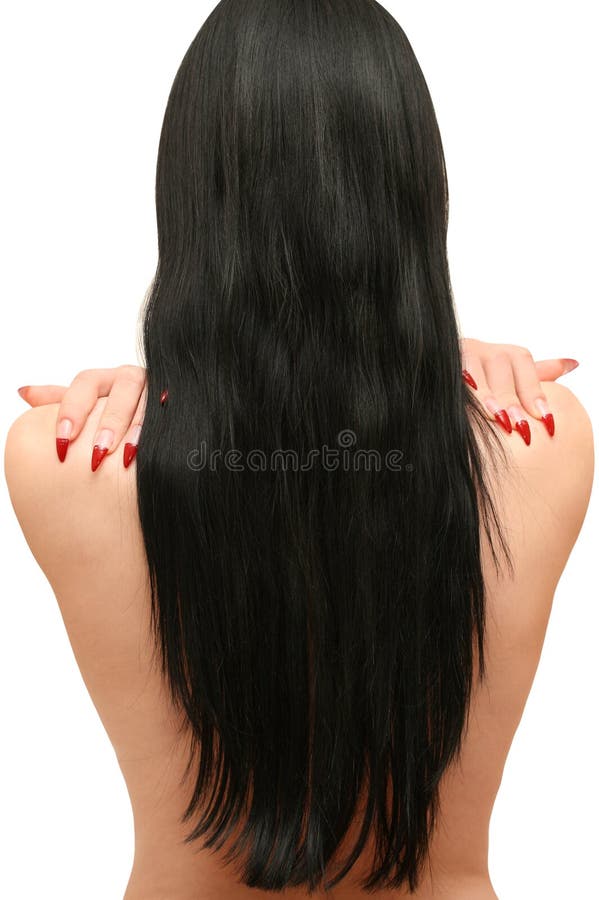 Woman with Long Hair is Back Stock Photo - Image of human, isolated:  12120578