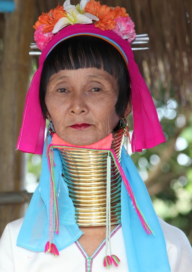 Woman with Long Neck, Thailand, Baang Tong Luang Village, Editorial