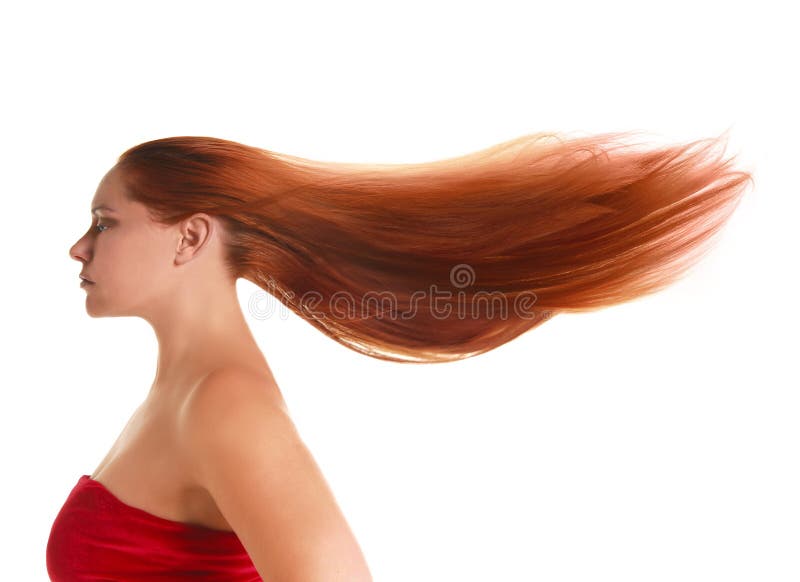 Woman with long red hair